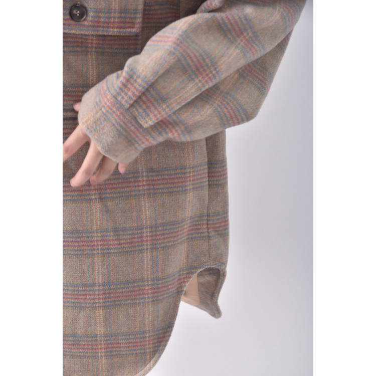 (XL) nagumo miyuki質感格紋杏色外套二手衣, , large