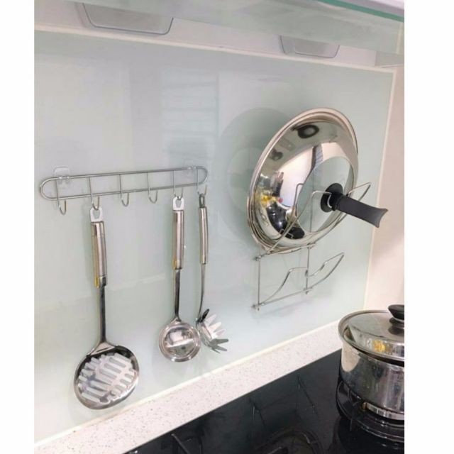 [熊好貼國際]多功能6連勾(SGS認證304不鏽鋼)無痕掛勾 凹凸紋路牆面可貼(超黏貼) 鍋鏟 瓢盆 廚房收納 掛鉤, , large