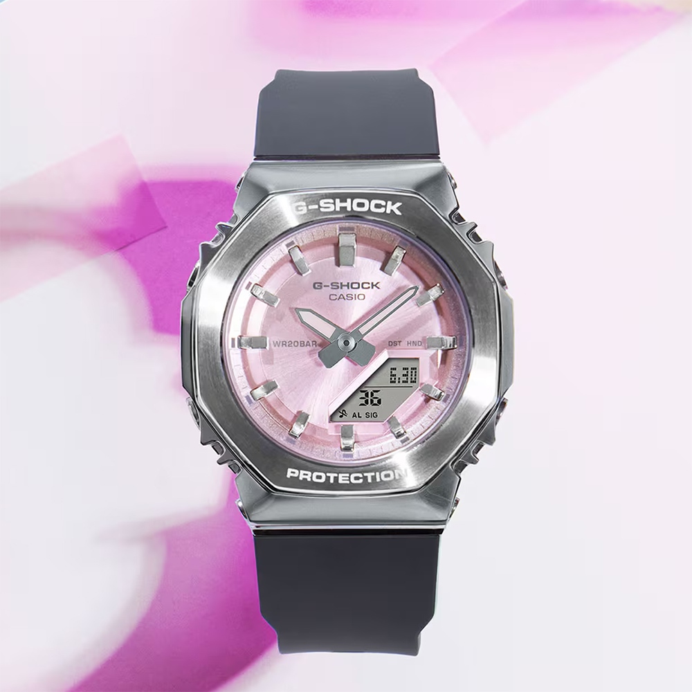 CASIO 卡西歐 G-SHOCK 粉彩金屬八角手錶 女錶 GM-S2110-4A, , large