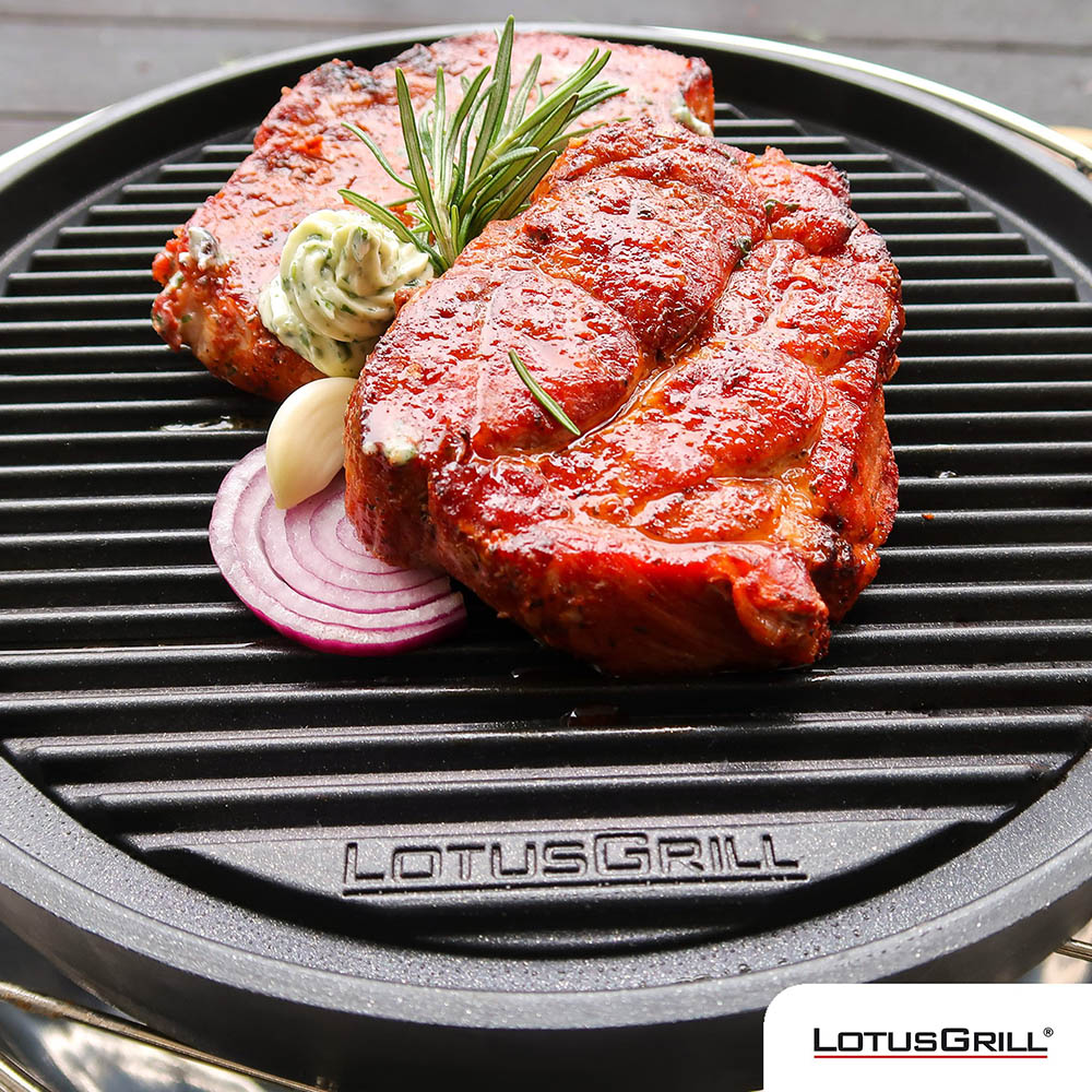 【德國LotusGrill】G340無煙烤肉超值七件組 (烤爐+炙燒兩用烤盤+玻璃蓋+腳架+夾+刷+炭精), , large