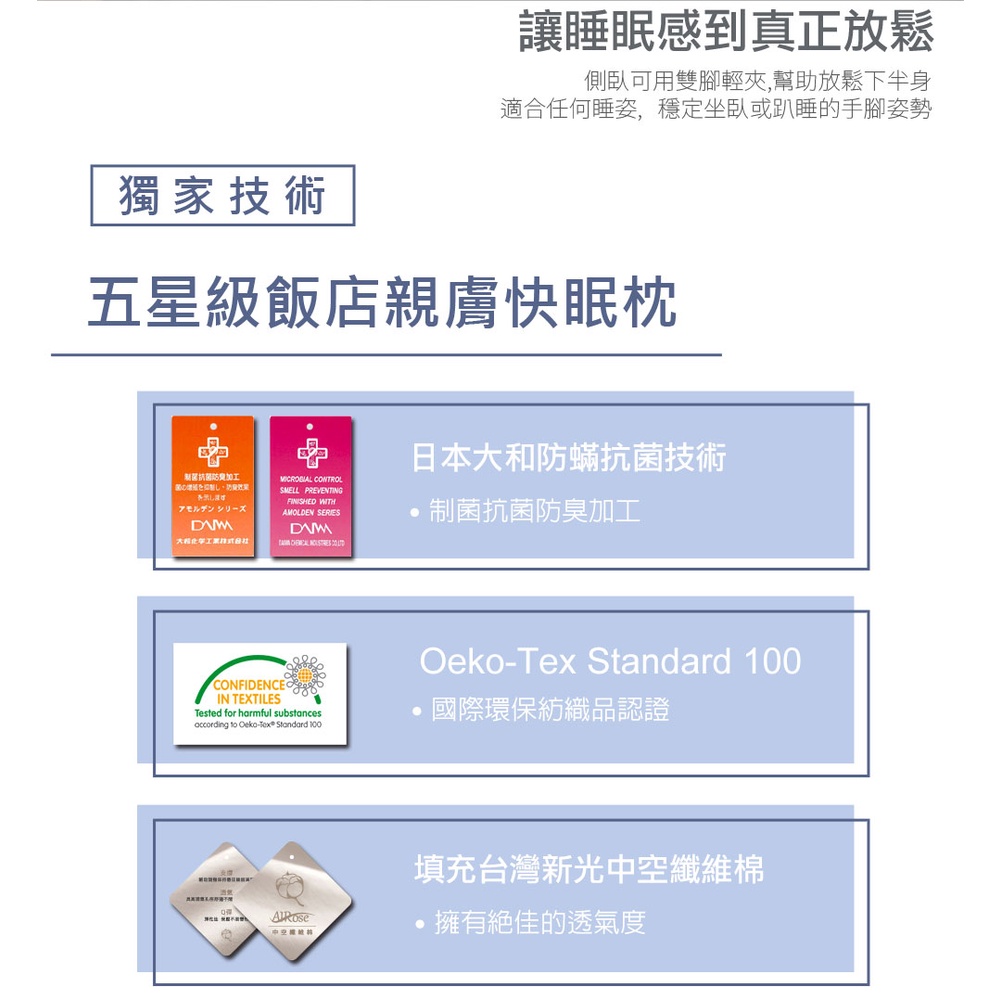 【日本藤田】五星飯店指定抗菌肩頸紓壓好眠五件組 枕頭 長型抱枕 透氣枕 台灣製 飯店枕頭, , large
