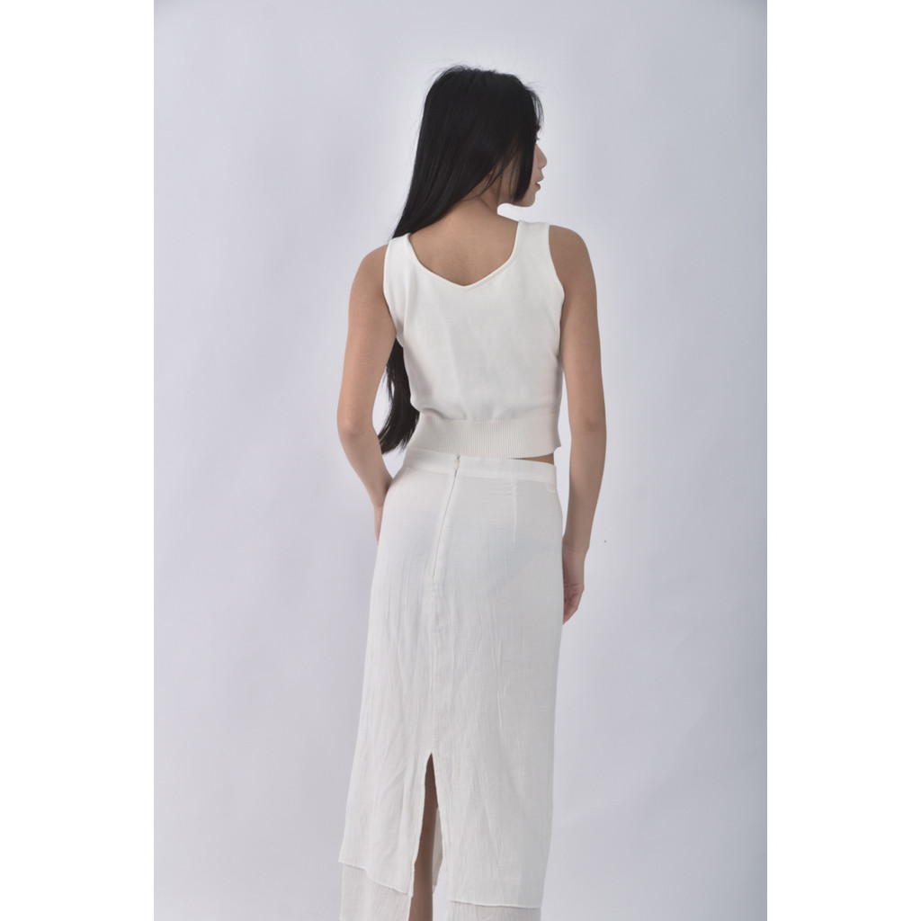 (S) dress room韓牌無袖白色上衣二手衣, , large