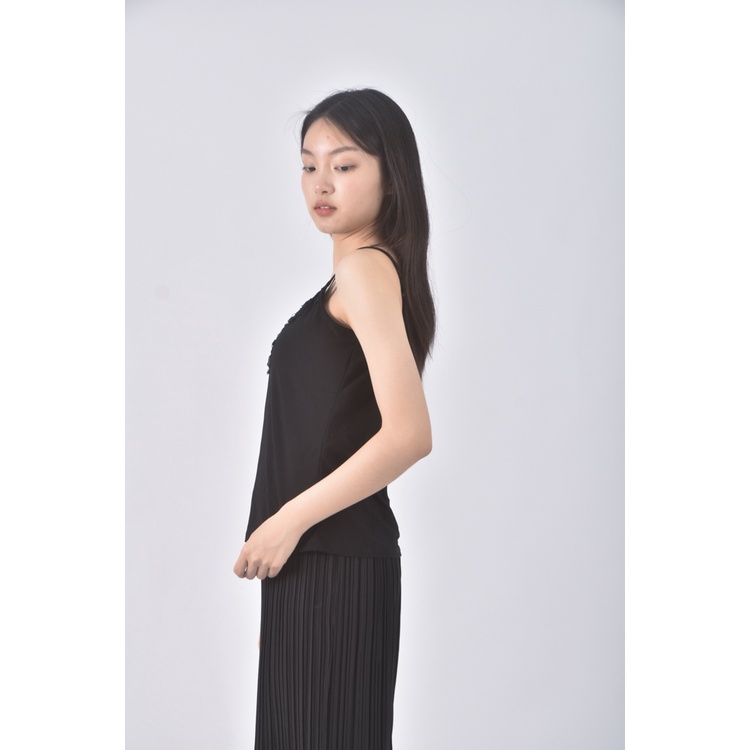 (S) erita j質感吊帶黑色上衣二手衣, , large