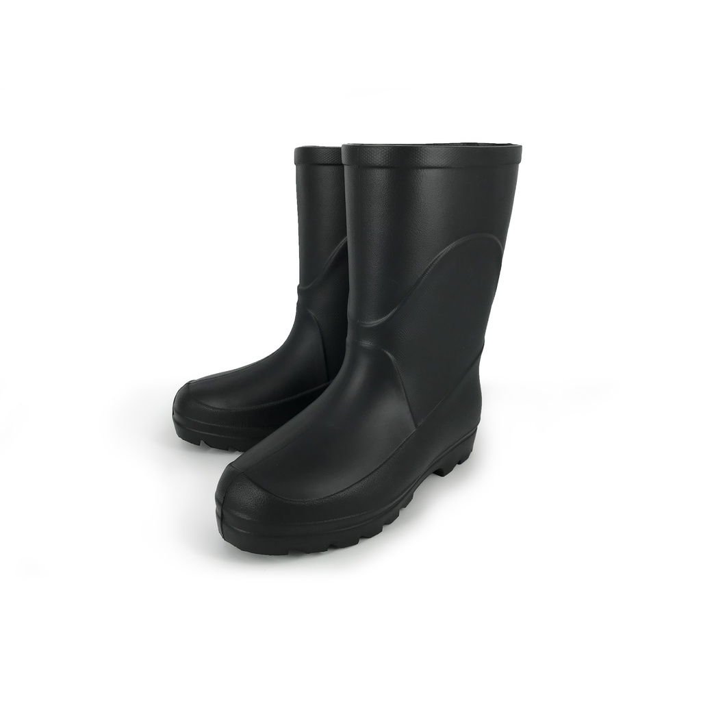 精選中筒靴輕量雨鞋 MIT台灣製造 女鞋 女靴 雨靴 防水鞋 簡約 一體成型 控溫 EVA 無內襯 舒適 耐磨 止滑 黑