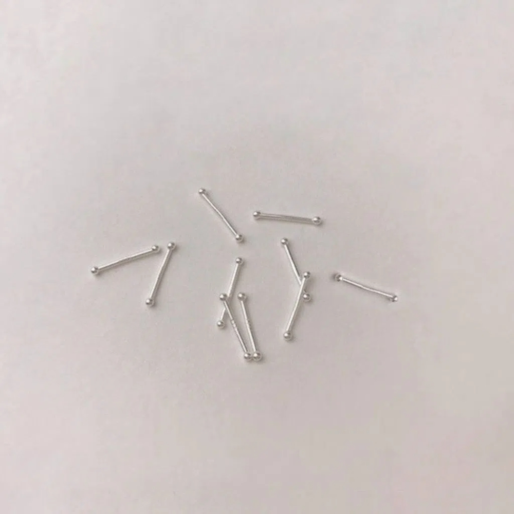 S999純銀 雙頭圓珠養耳針-附馬卡收納盒 , , large