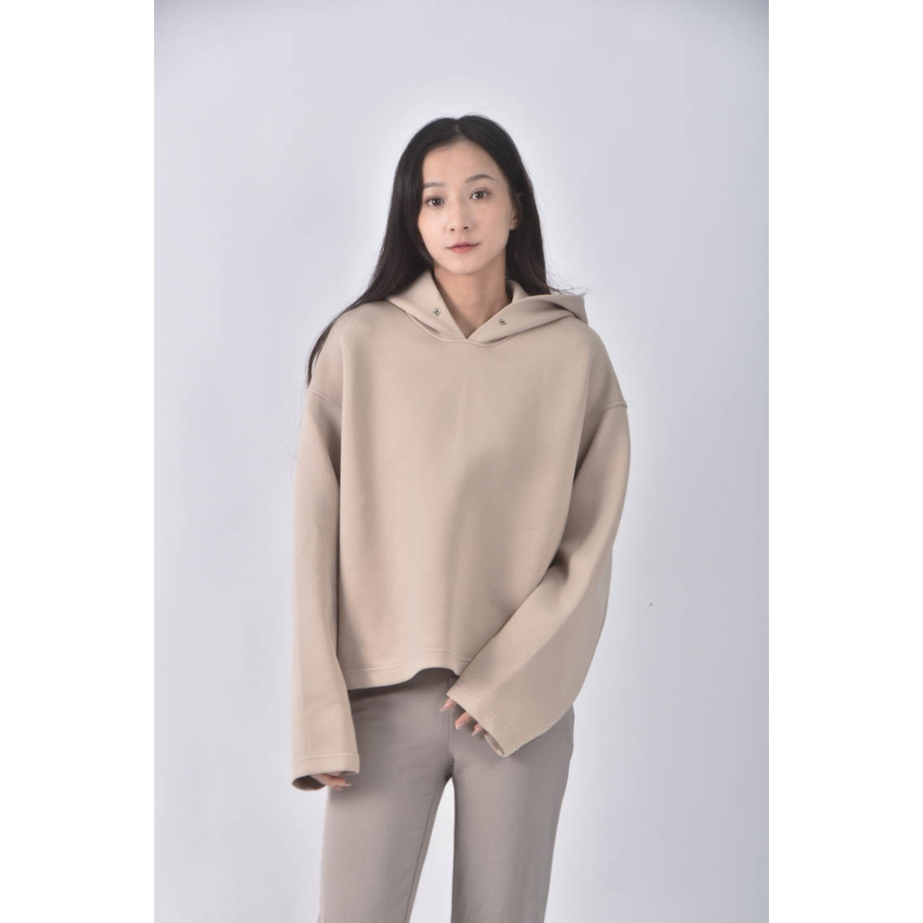 (M) uniqlo連帽杏色長袖上衣二手衣, , large