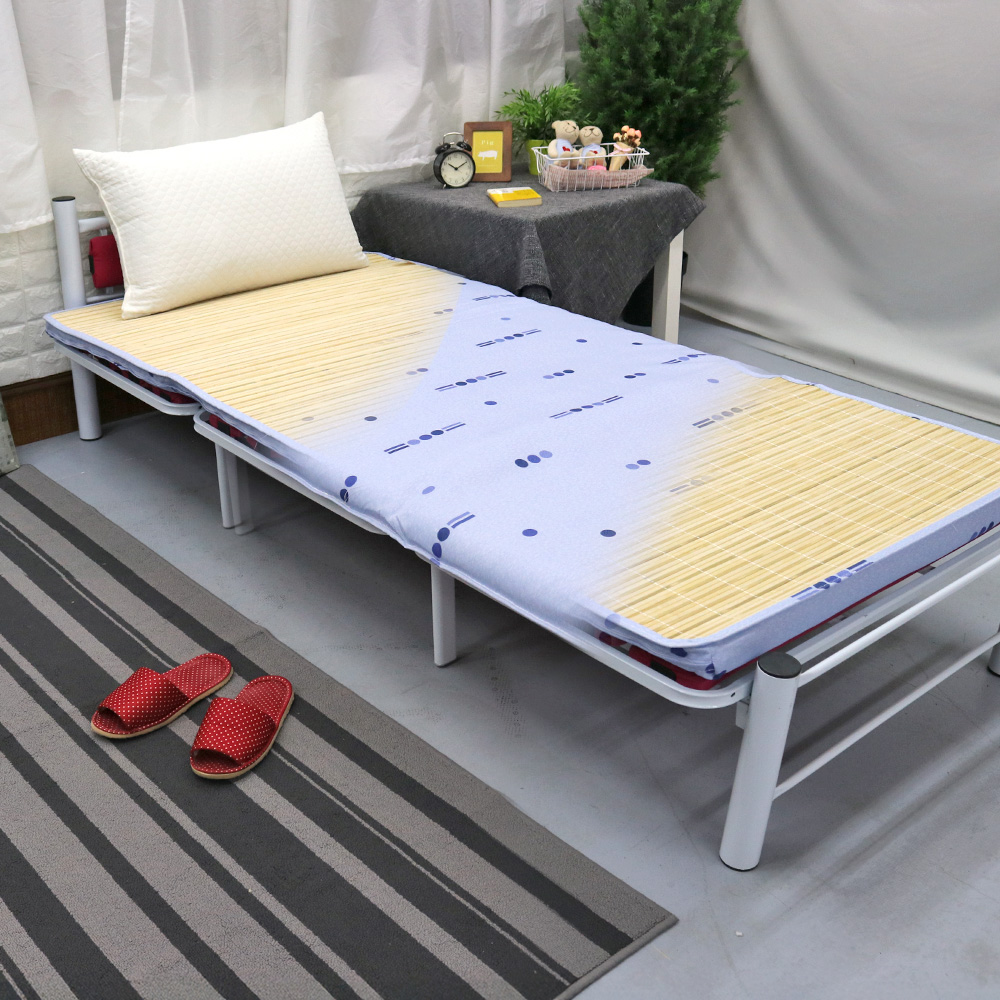 [台客嚴選] 幾何圓點竹面單人透氣床墊-幾何灰 可拆洗 台灣製 學生床墊 單人床墊 摺疊墊 外宿床墊, , large