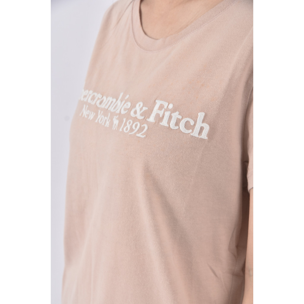 (S) abercrombie fitch質感棉質純棉橘色短袖上衣二手衣, , large