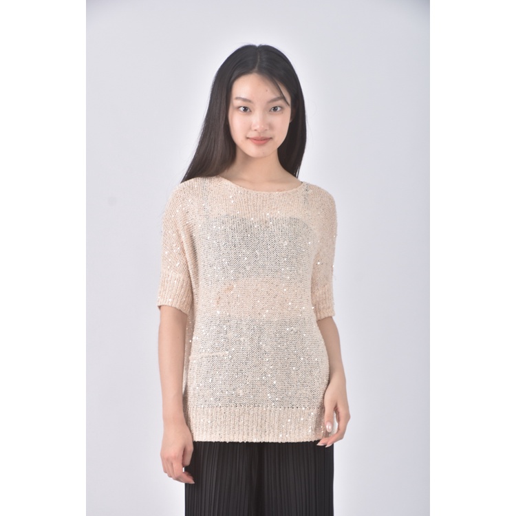 (M) xing質感杏色長袖上衣二手衣