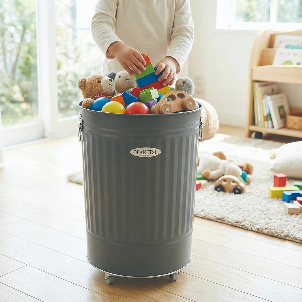 【this-this】日本渡邊金屬｜OBAKETSU 手工製附輪垃圾桶 42L, , large