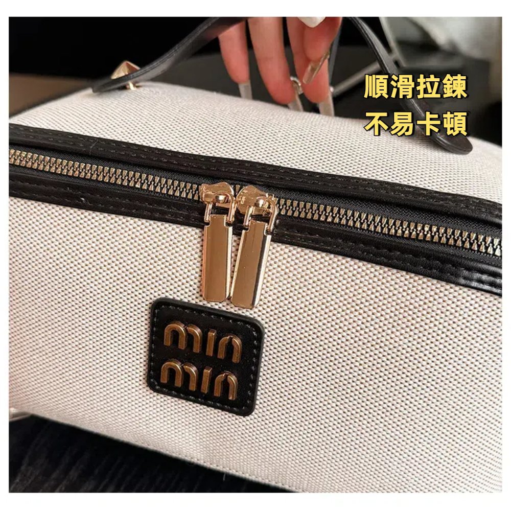 【A&R】韓版翻玩帆布化妝收納包 -高冷黑, , large
