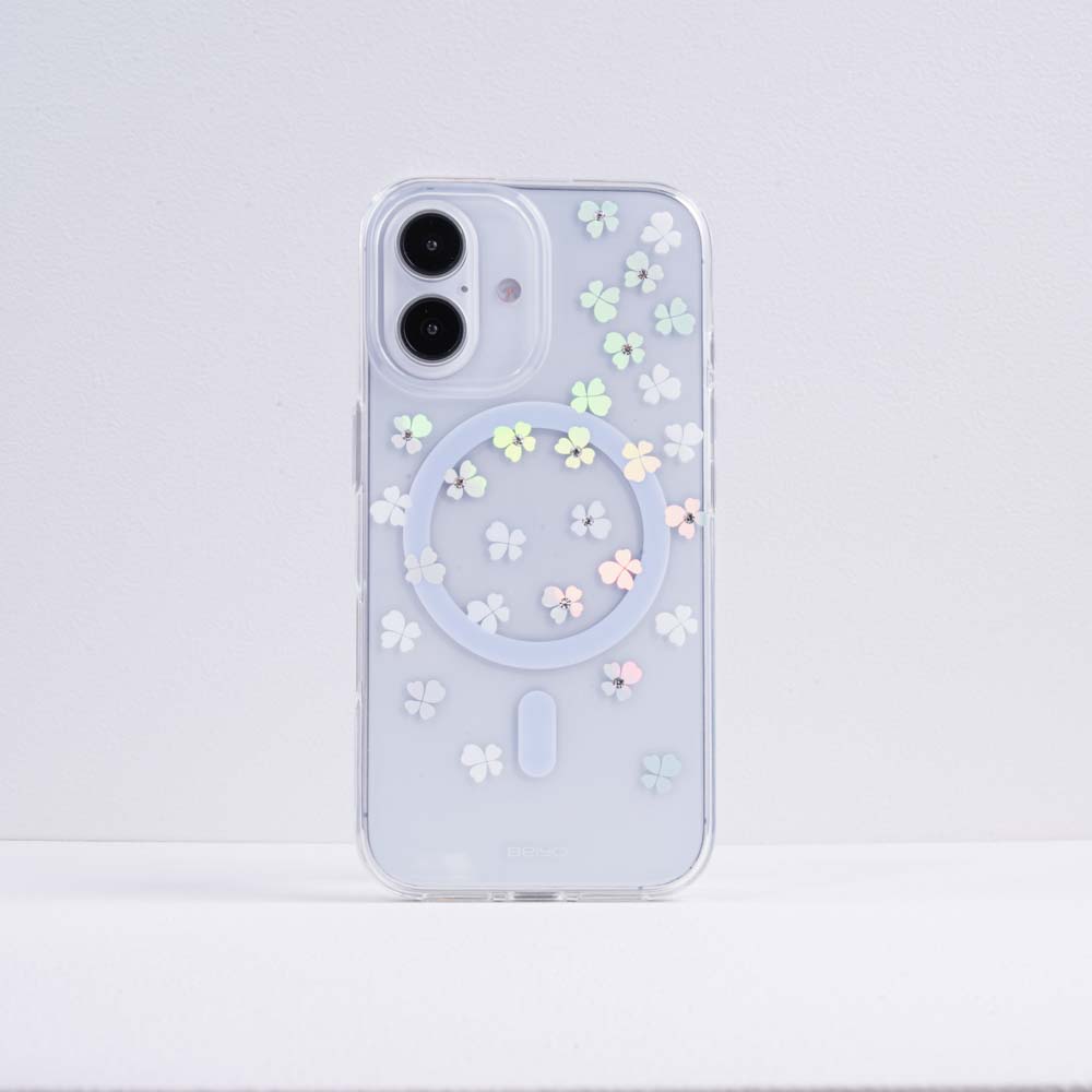 [亞瑟3C] Beiyo 貝優 iPhone 16 Pro 磁吸防摔手機殼 鑲鑽四葉草, , large