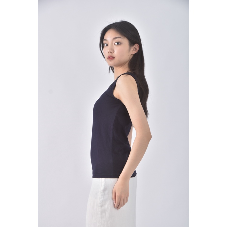 (S) earth music ecology質感棉質純棉藍色上衣二手衣, , large