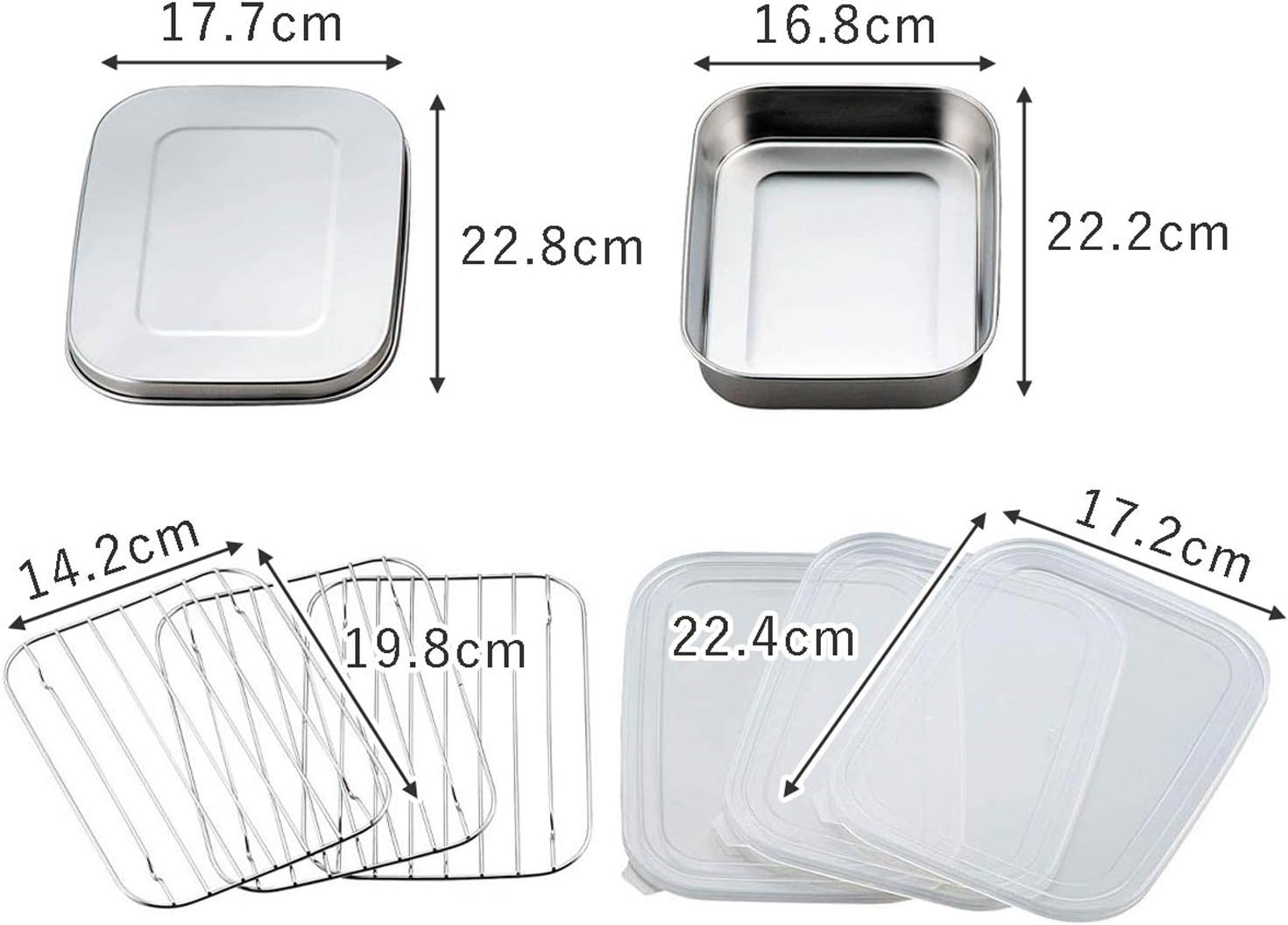 10-Piece Stainless Steel Food Container Set, , large