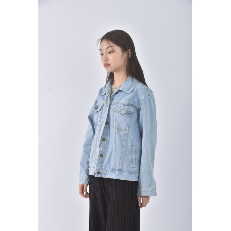 (S) 丹寧牛仔質感藍色外套二手衣, , large