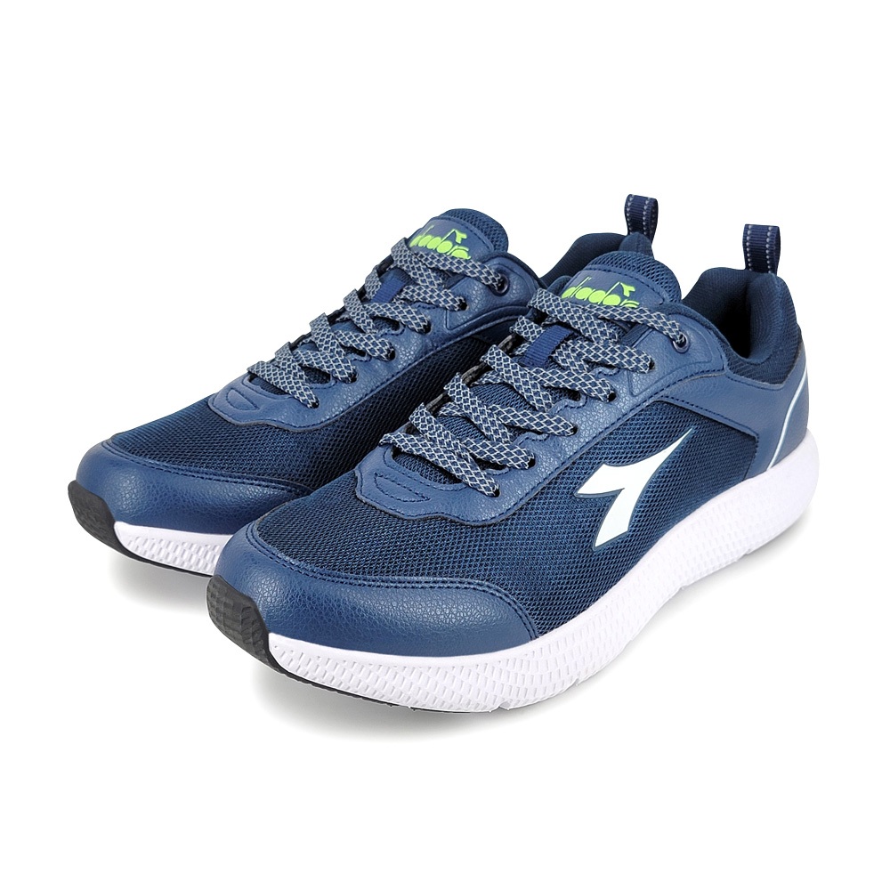 DIADORA迪亞多那 超輕量透氣跑鞋 男鞋 男運動鞋 慢跑鞋 寬楦 高腳背 反光 透氣 彈性 吸震 減壓 防滑 黑 藍, , large