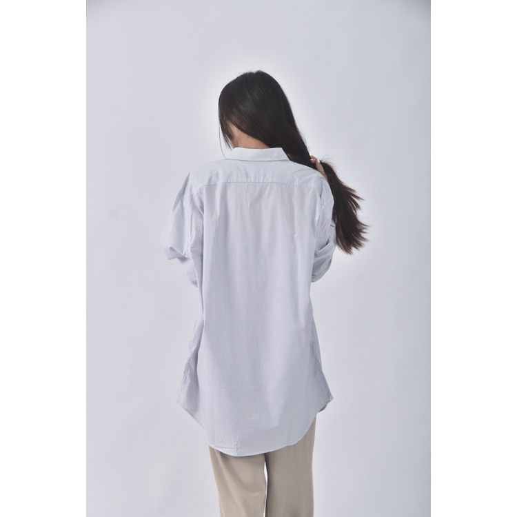(XL) gap質感棉質條紋藍色長袖上衣二手衣, , large