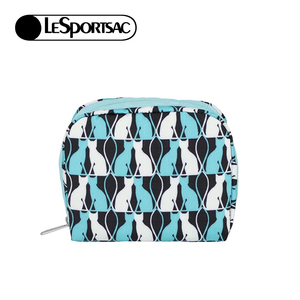 |快速出貨|Lesportsac Square Cosmetic 方形收納化妝包 - 鏡中貓影, , large