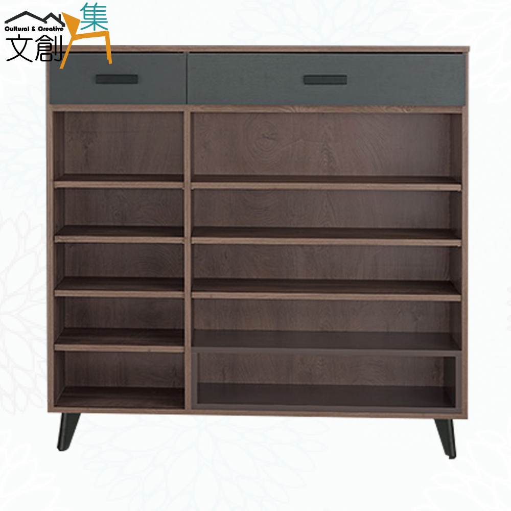 【文創集】包曼4尺三門二抽鞋櫃(客約商品)灰橡木紋色系, , large