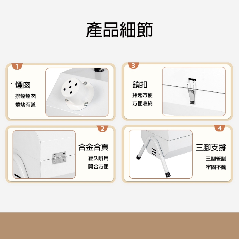 【APEX】抽屜式雙面抽拉烤肉架 含烤盤 白色, , large