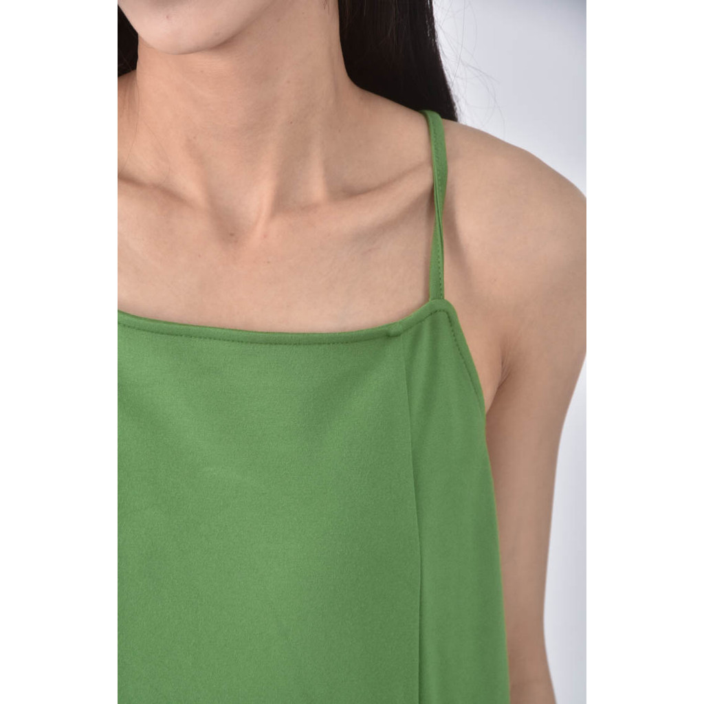 (F) kastane無袖綠色洋裝二手衣, , large