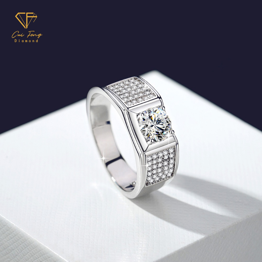 【CF鑽飾】戒指《1克拉男女對戒 奢華B》莫桑鑽 純銀 鑽戒, , large