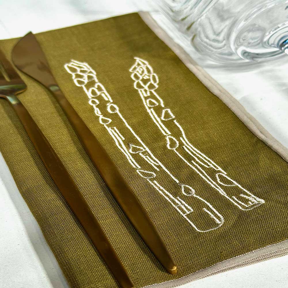 Embroidered Napkins-Asparagus, , large