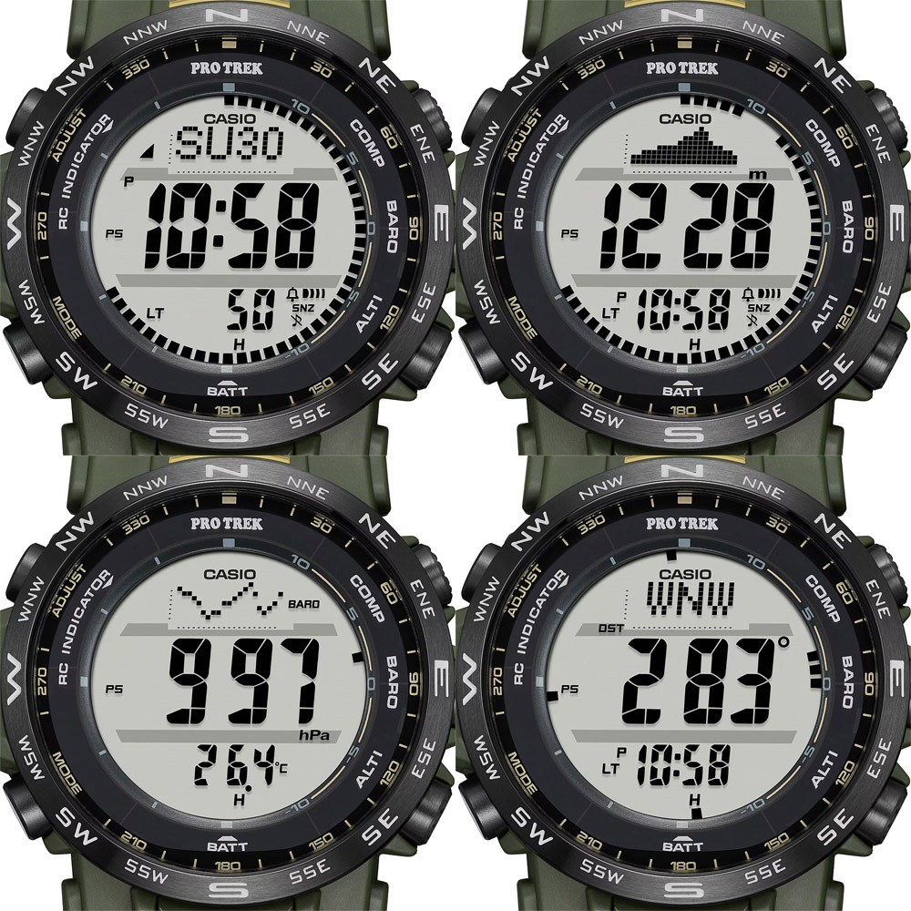 CASIO 卡西歐 PROTREK 軍綠戶外多功能太陽能電波手錶 PRW-35Y-3B, , large