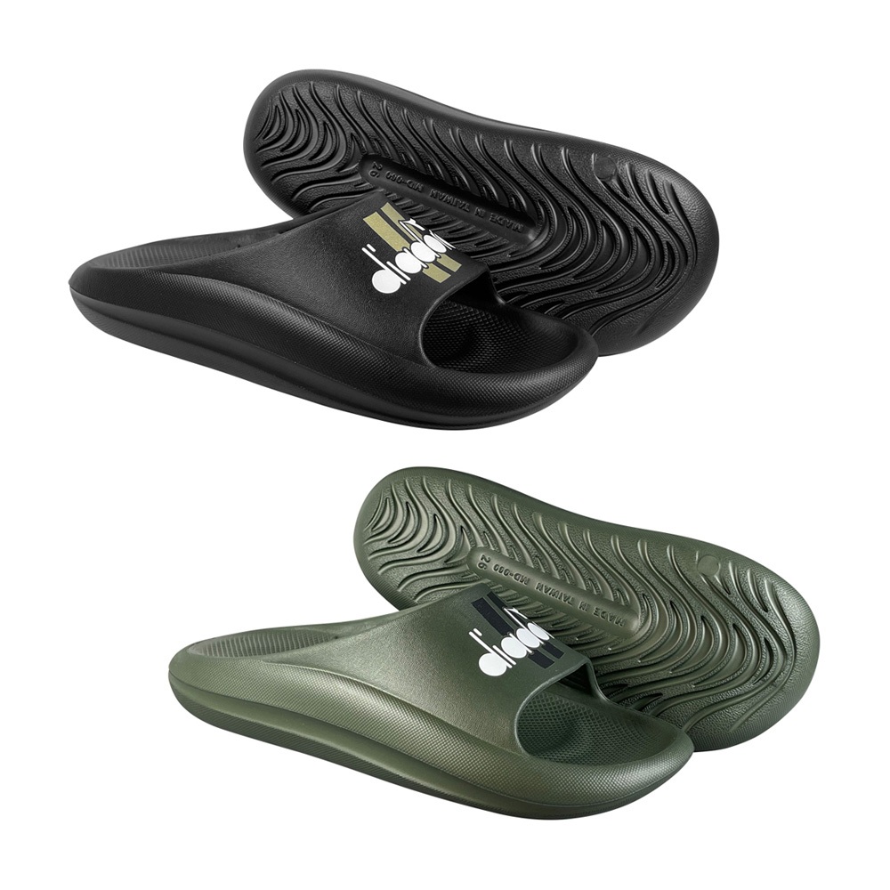 DIADORA迪亞多那 休閒舒壓拖鞋 MIT台灣製造 男鞋 居家 戶外 一體成型 EVA 足弓支撐 排水 止滑 黑 綠