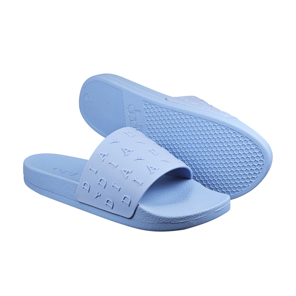 DIADORA迪亞多那 摩登時尚運動拖鞋 女鞋 簡約 素色 空氣感 不吸汗 好穿脫 柔軟 吸衝 耐磨 防滑 紫藍 米, , large