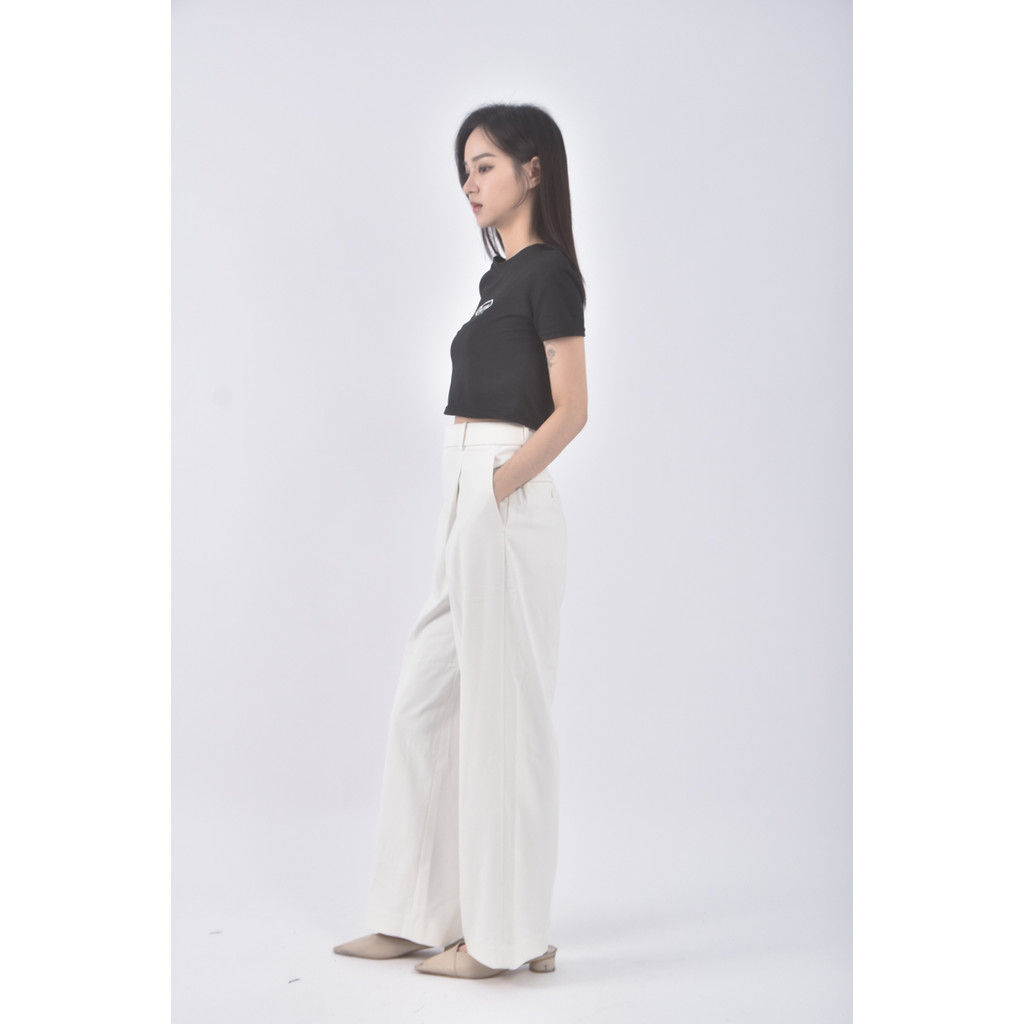 (S) uniqlo高腰質感西裝白色長褲二手衣, , large