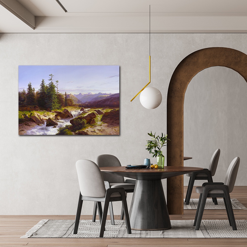 【御畫房】山谷有泉聲 國家一級畫師手繪油畫60&times;90cm(VF-91), , large