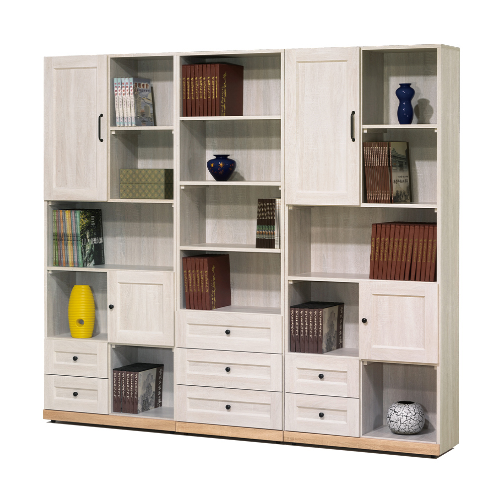 【唯熙傢俱】查理白橡木7.3尺書櫃