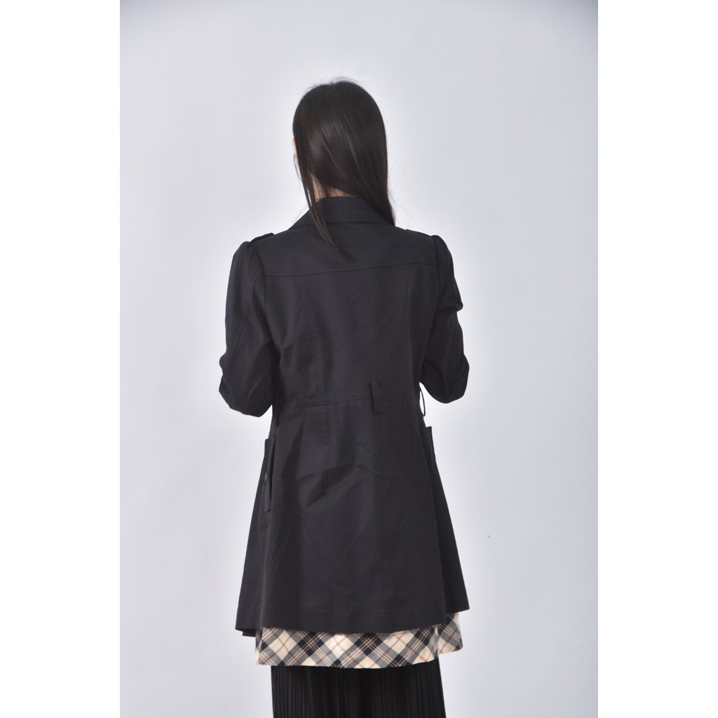 (S) kinloch anderson西裝棉質排扣黑色外套二手衣, , large