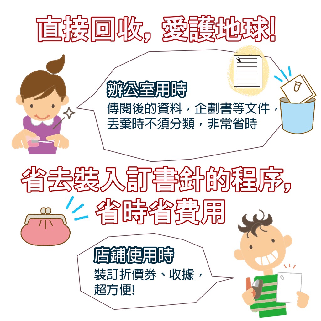 PLUS普樂士 SL-106NB無針訂書機 6枚 (多色)綠色, , large