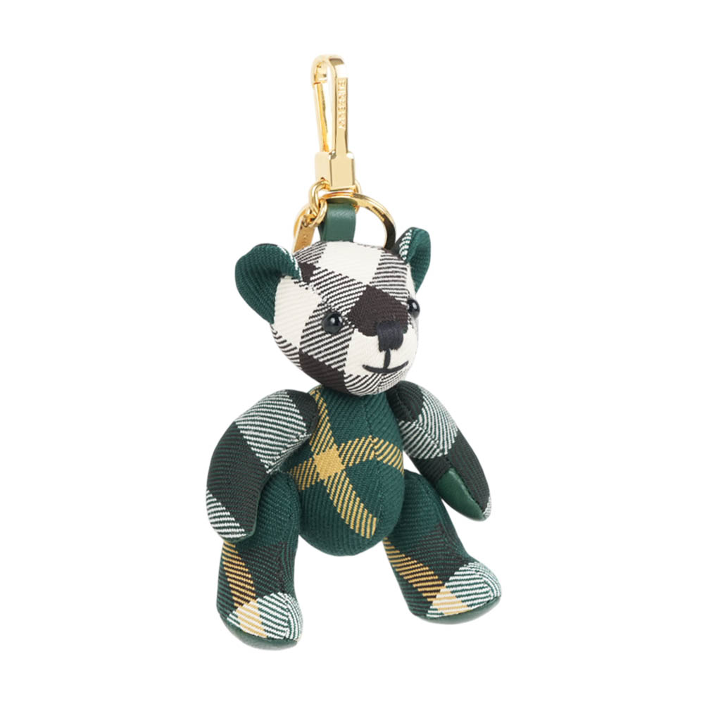 BURBERRY Thomas 經典格紋泰迪熊吊飾/Key圈(長春藤綠), , large