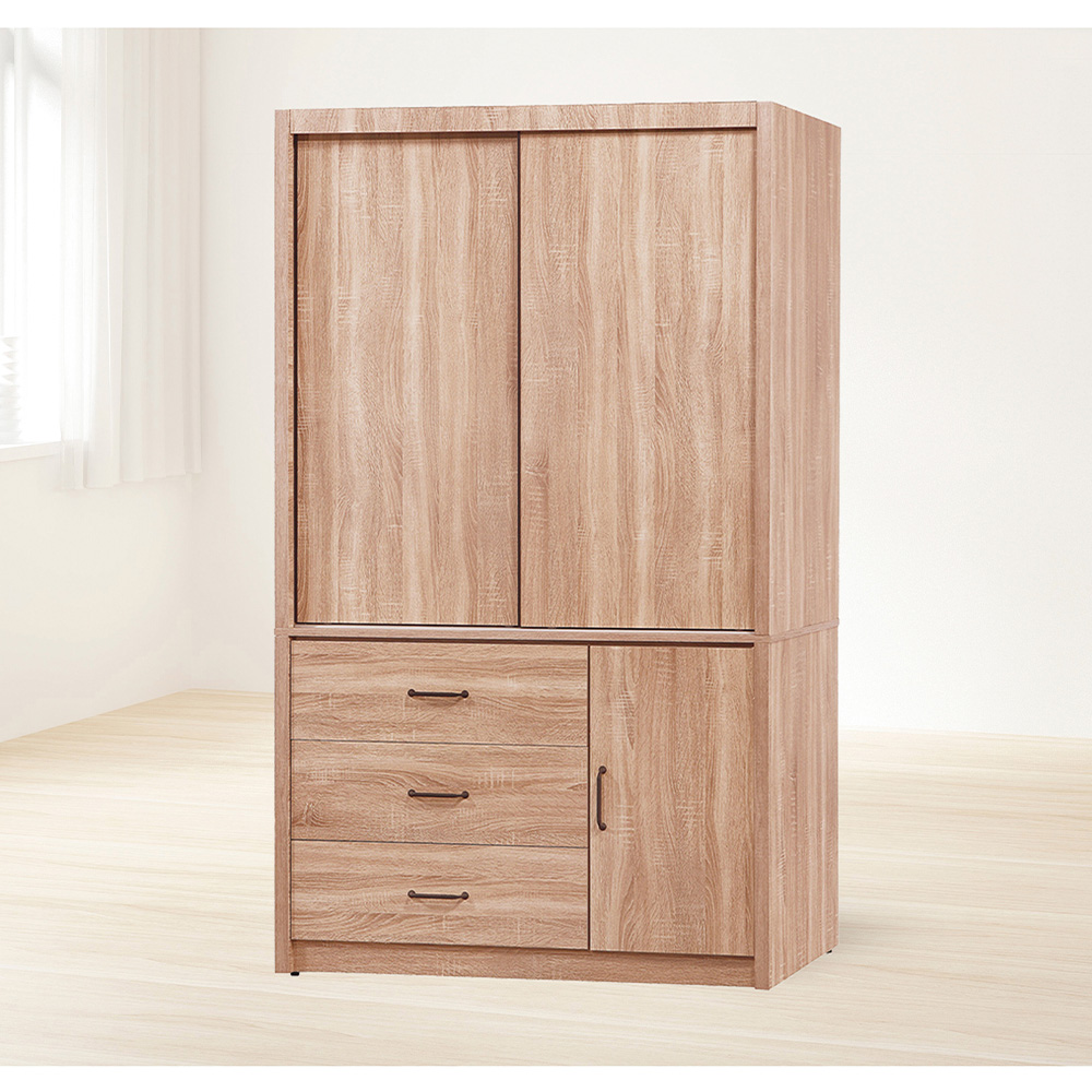 【唯熙傢俱】艾妲橡木色4x7尺衣櫃, , large