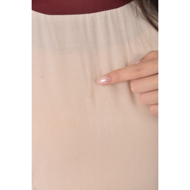 (S) v m luxury fashion棉質撞色杏色洋裝二手衣, , large