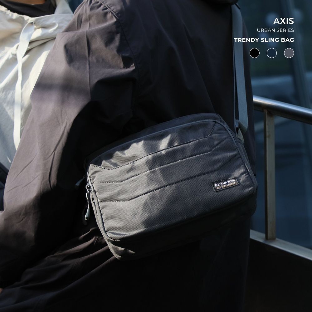 【YUNJOIN】Tech 橫式多層斜跨包-藍色, , large