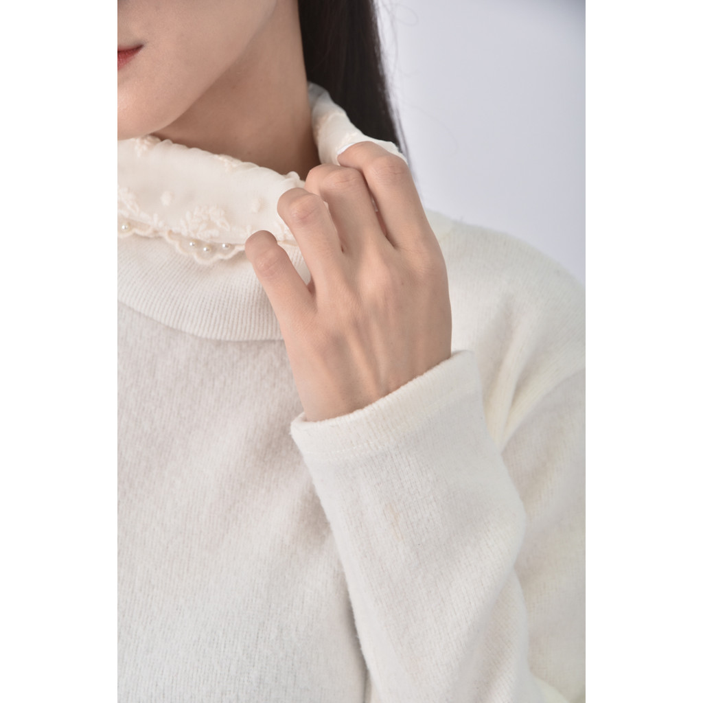 (M) captain日系假兩件白色長袖上衣二手衣, , large