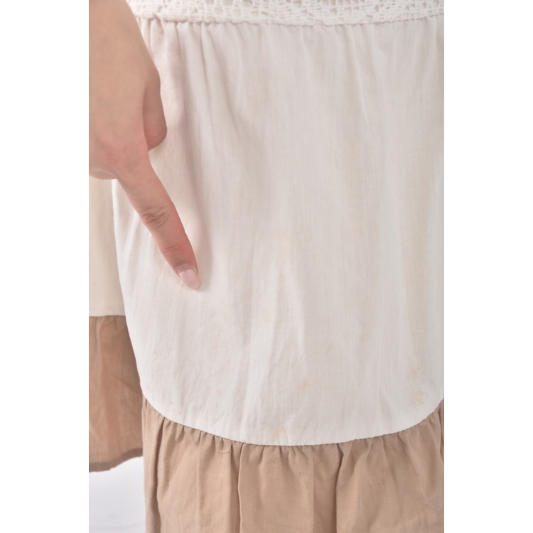 (S) sheson拼色杏色長裙二手衣, , large