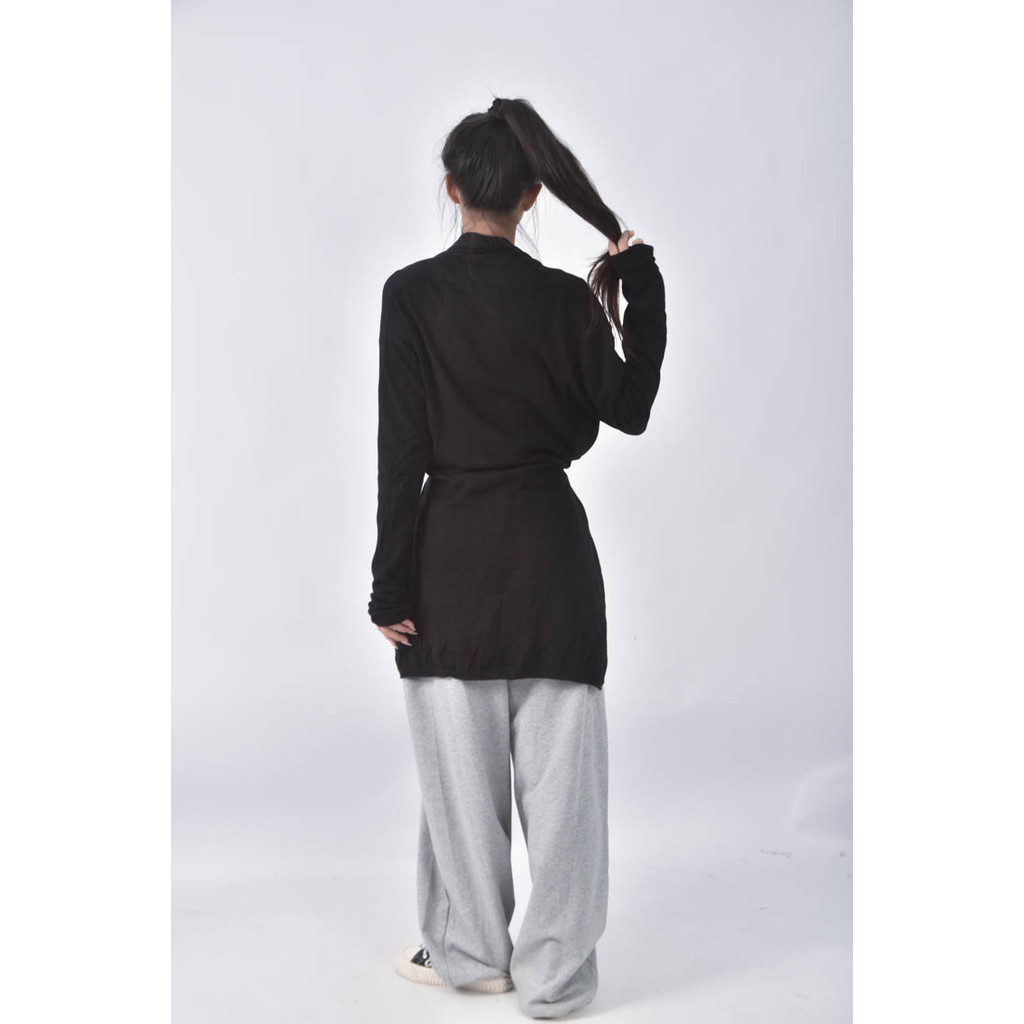 (XL) zara綁帶黑色外套二手衣, , large