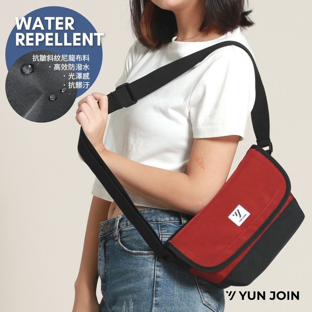 【YUNJOIN】TWILL-輕量側背包-藍色 郵差包 兩用包 小包 掀蓋包, , large