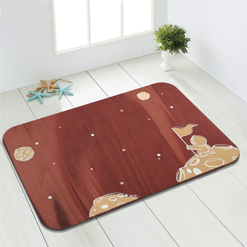 【怪獸】rubber anne 10秒頂吸 夜光版 軟式珪藻土吸水地墊 星際流浪 (60x40cm) -紅粽系列, , large