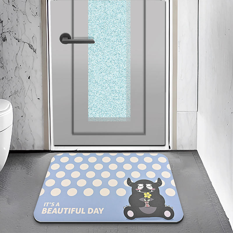 【怪獸】monster 20秒進階瞬吸 軟式珪藻土吸水地墊  (60x40cm) -點點我, , large