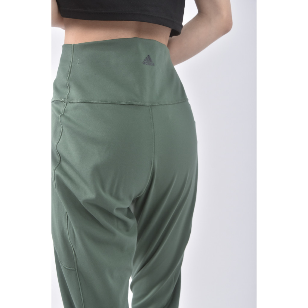 (XL) adidas高腰運動質感瑜珈綠色長褲二手衣, , large