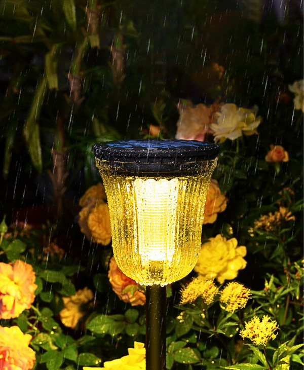 Solar Flower Basket Lawn Light, , large