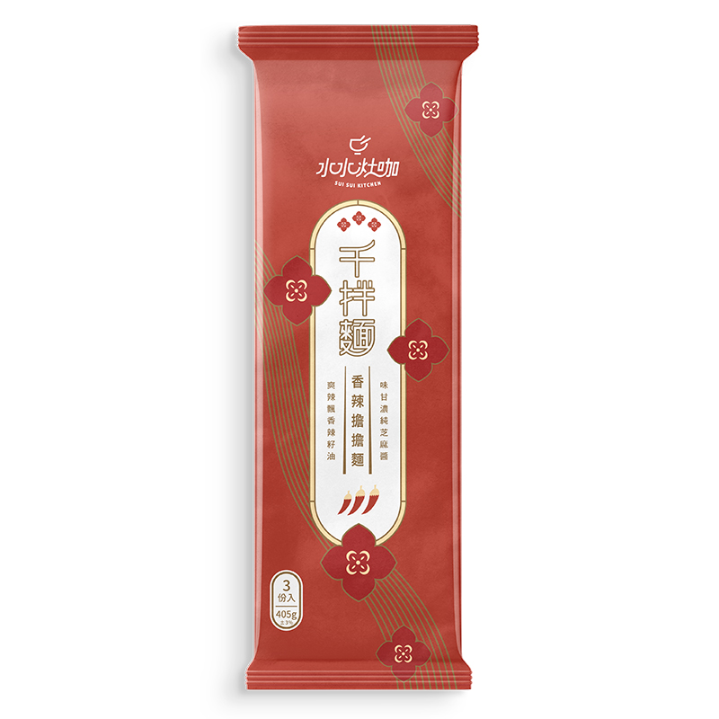 水哦千拌麵-香辣擔擔麵 135g X3, , large