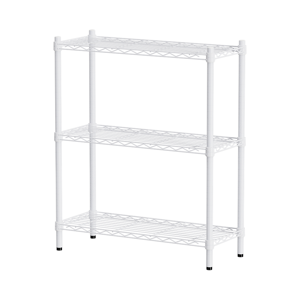 【Y HOUSE】76x30x90cm Lightweight Three-layer Iron Rack Iron Rack Shelf-Painted White