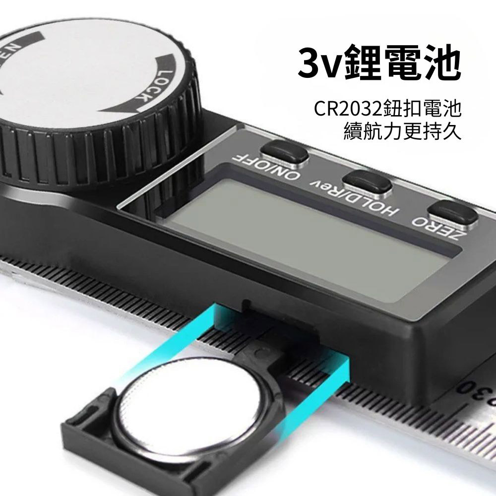 Digital angle ruler &ndash; white/black (plastic) 300mm, , large